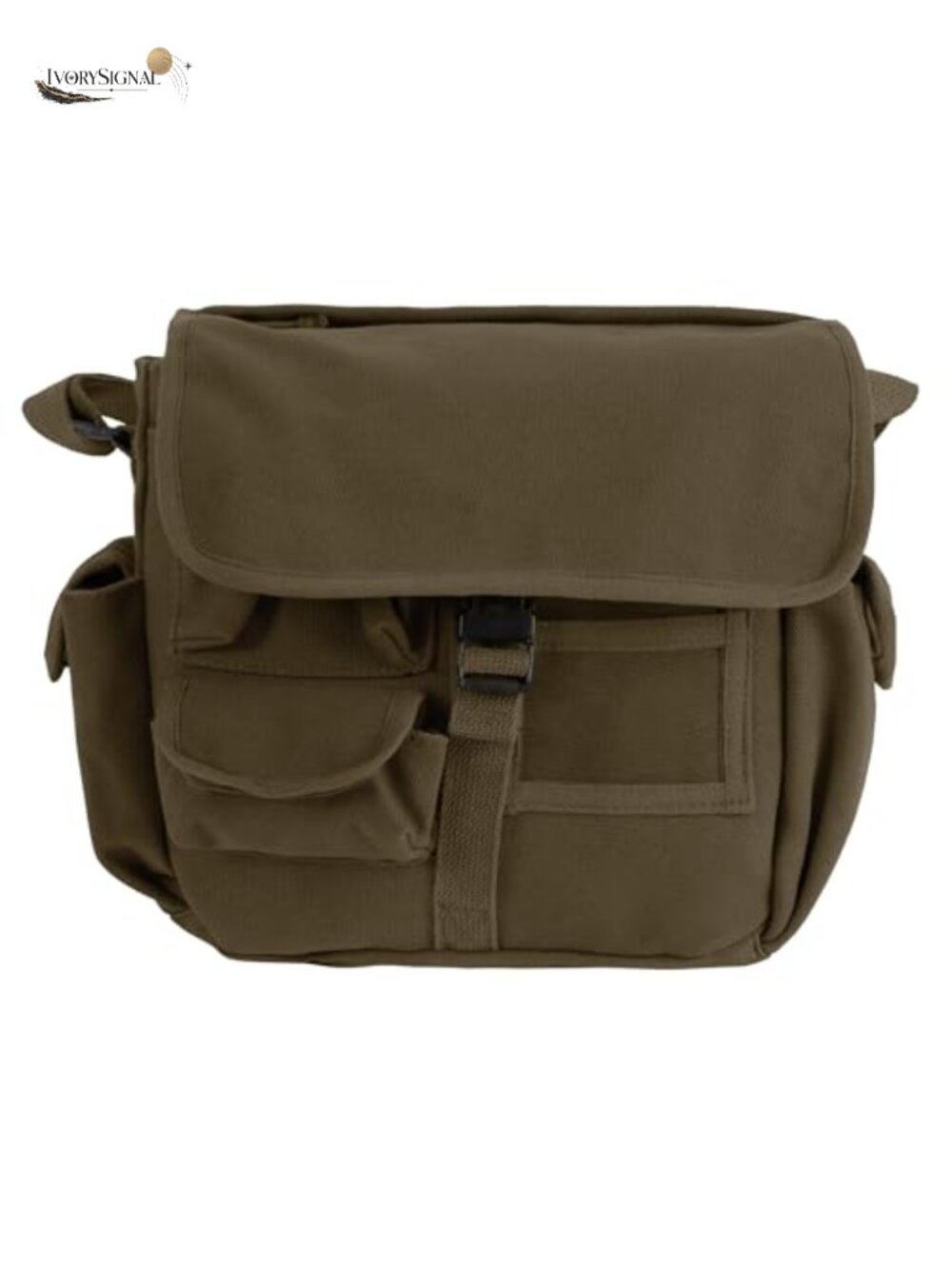 Canvas Urban Explorer Shoulder Bag with Adjustable Strap and Multiple Pockets